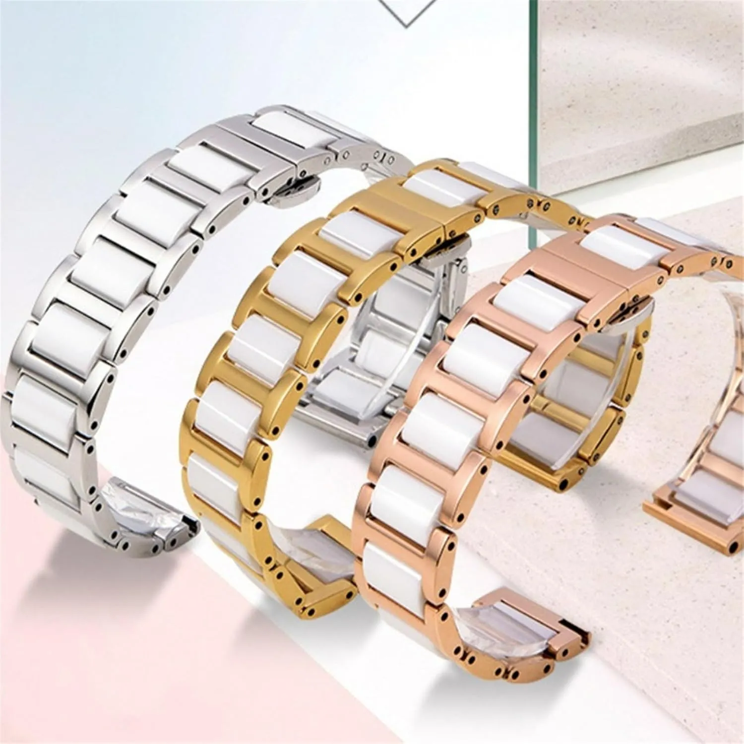 aldosterone Quick Release Watch Strap Men Women Universal Watch Ceramic Watch Band Stainless Steel 20mm 22mm 