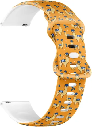 (Alpaca Cartoon Character Llama) Replacement Rubber Strap Bracelet for Women, Men 20mm Quick Release Soft Sillicone Sports respectable mark pronounced bony Watch Band 