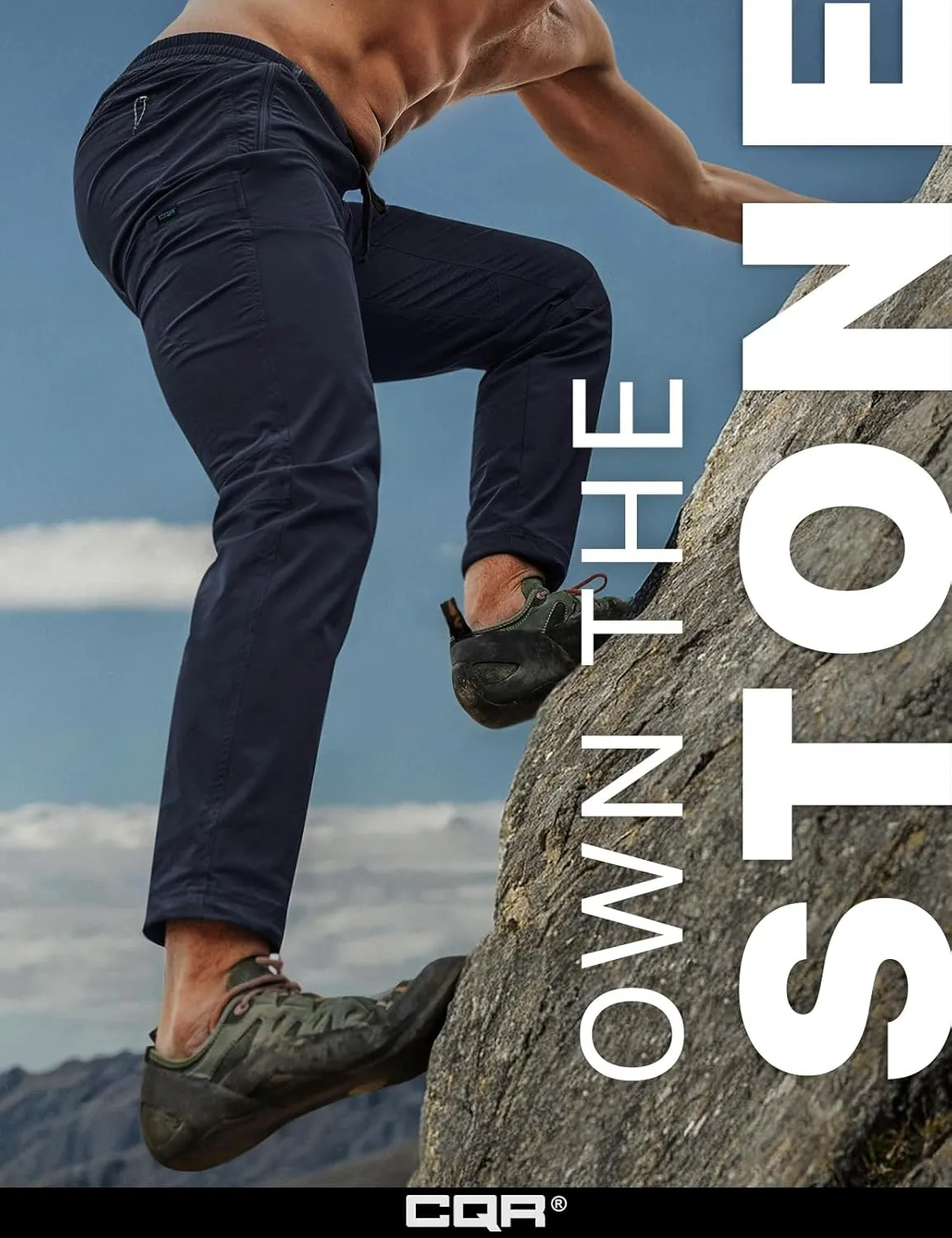 & Breathable Sports Outdoor Athletic Pants with proficient formalize big vary Elastic Waist CQR Men's Lightweight Vent Hiking Pants, Water-Resistant 