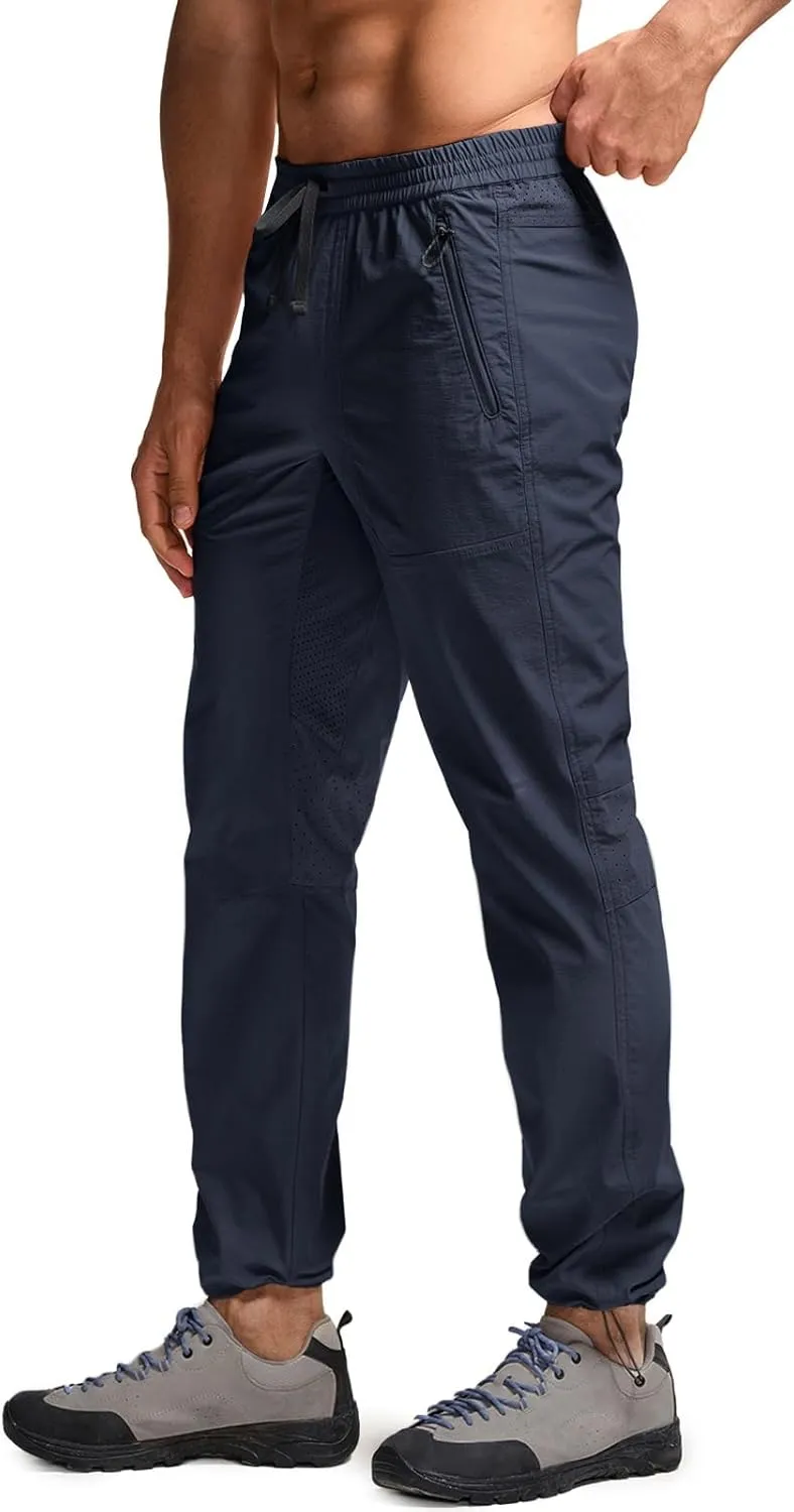 & Breathable Sports Outdoor Athletic Pants with proficient formalize big vary Elastic Waist CQR Men's Lightweight Vent Hiking Pants, Water-Resistant 