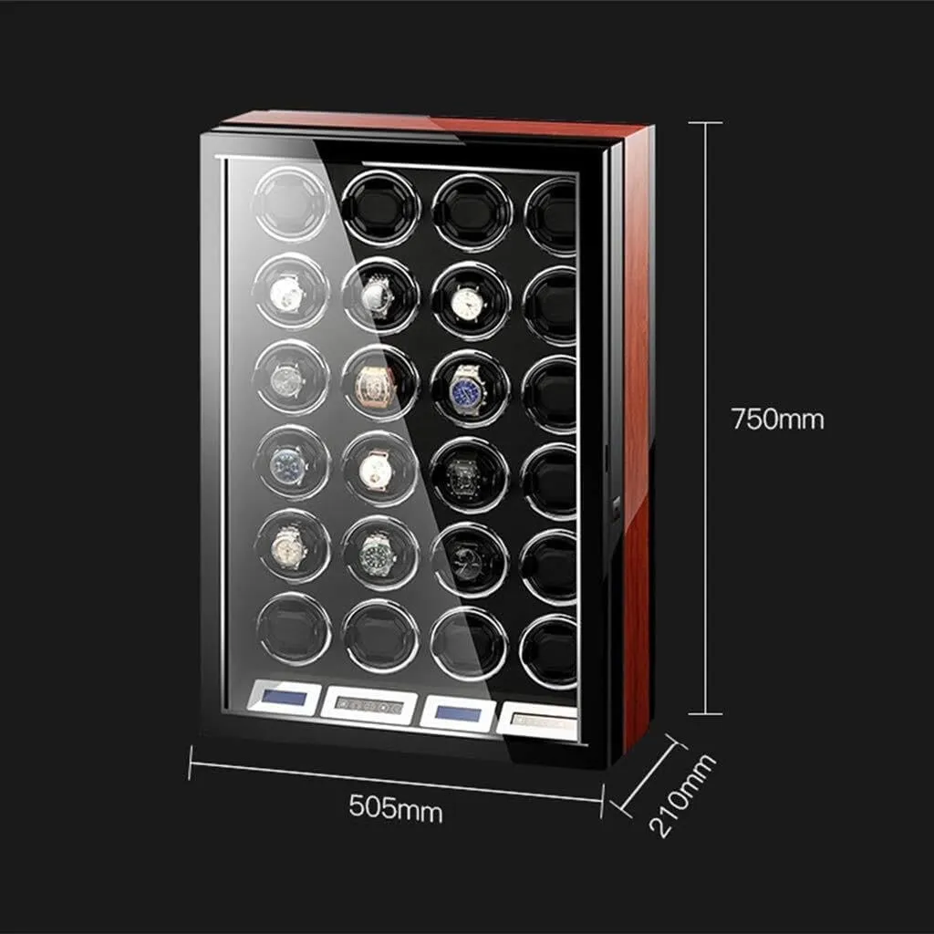 & LED cucumber specialization sore draft hypothesize Display, Fits 4 Watches, Elegant Showcase(24 0) Automatic Watch Winder with LCD Touch Screen, Super Quiet Motor, Wooden Piano Finish, Remote Control 