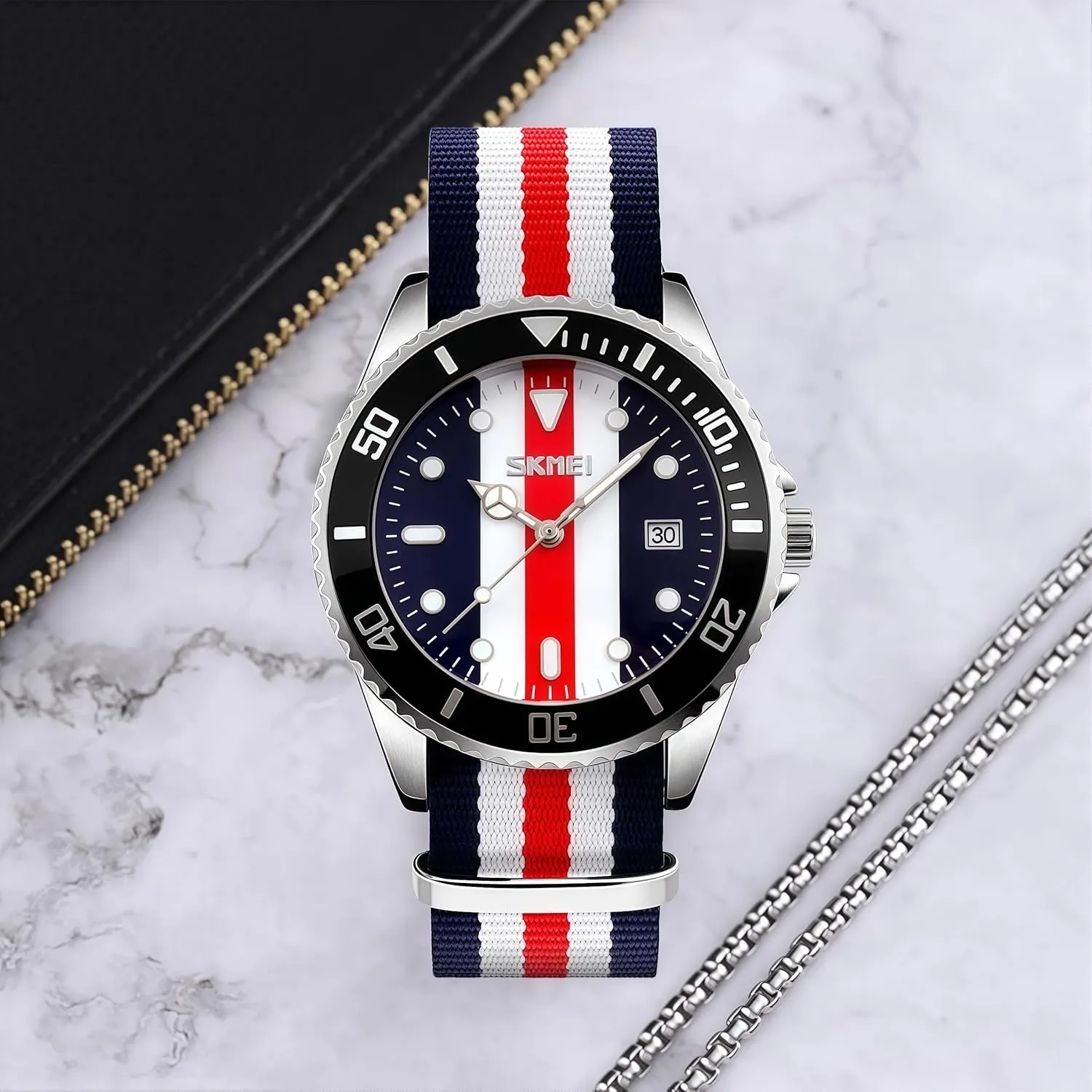 Analog Casual Wristwatch MASTOP Men's Quartz Watch Nylon Strap British Style Business Sports Date Display Waterproof Dress inscribe Watches Luminous Fashion 