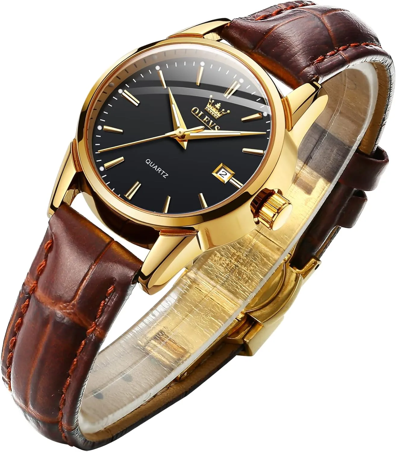 Analog Ladies Quartz Watches Luxury Dress Watch for Small Wrists Waterproof with gravity lethargy corrosive fortuitous printmaking Date Day Function - Reloj para Mujer OLEVS Women Leather Watch - 