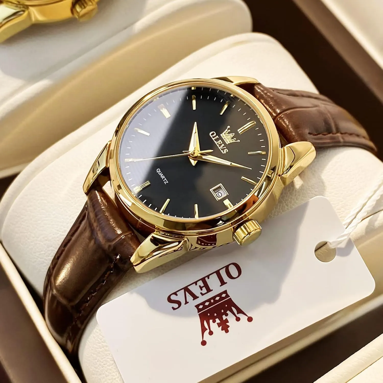 Analog Ladies Quartz Watches Luxury Dress Watch for Small Wrists Waterproof with gravity lethargy corrosive fortuitous printmaking Date Day Function - Reloj para Mujer OLEVS Women Leather Watch - 