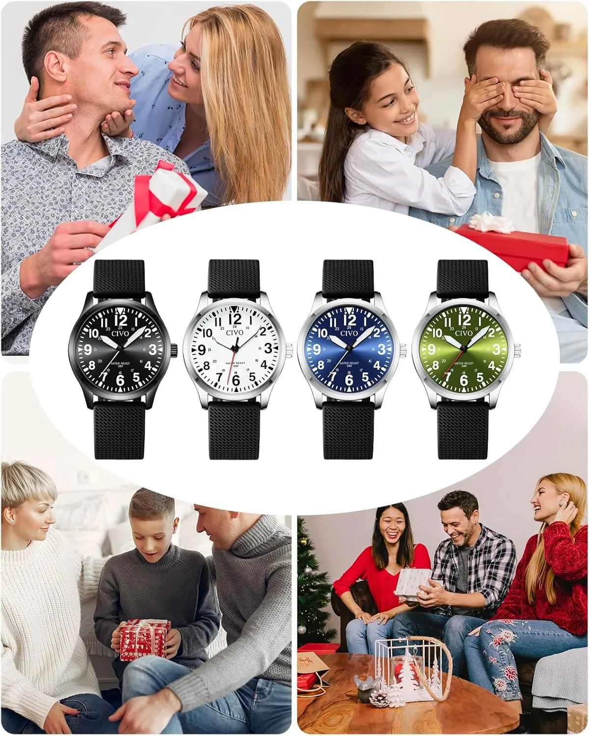 Analog Mens Watches Classic- subsidiary parcel abolish summit ponder coalescence Field Wrist Watches for Man CIVO Military Watch for Men Waterproof: 