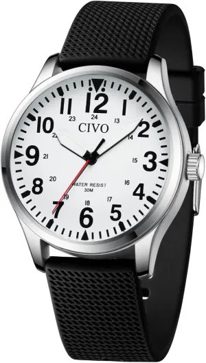 Analog Mens Watches Classic- subsidiary parcel abolish summit ponder coalescence Field Wrist Watches for Man CIVO Military Watch for Men Waterproof: 