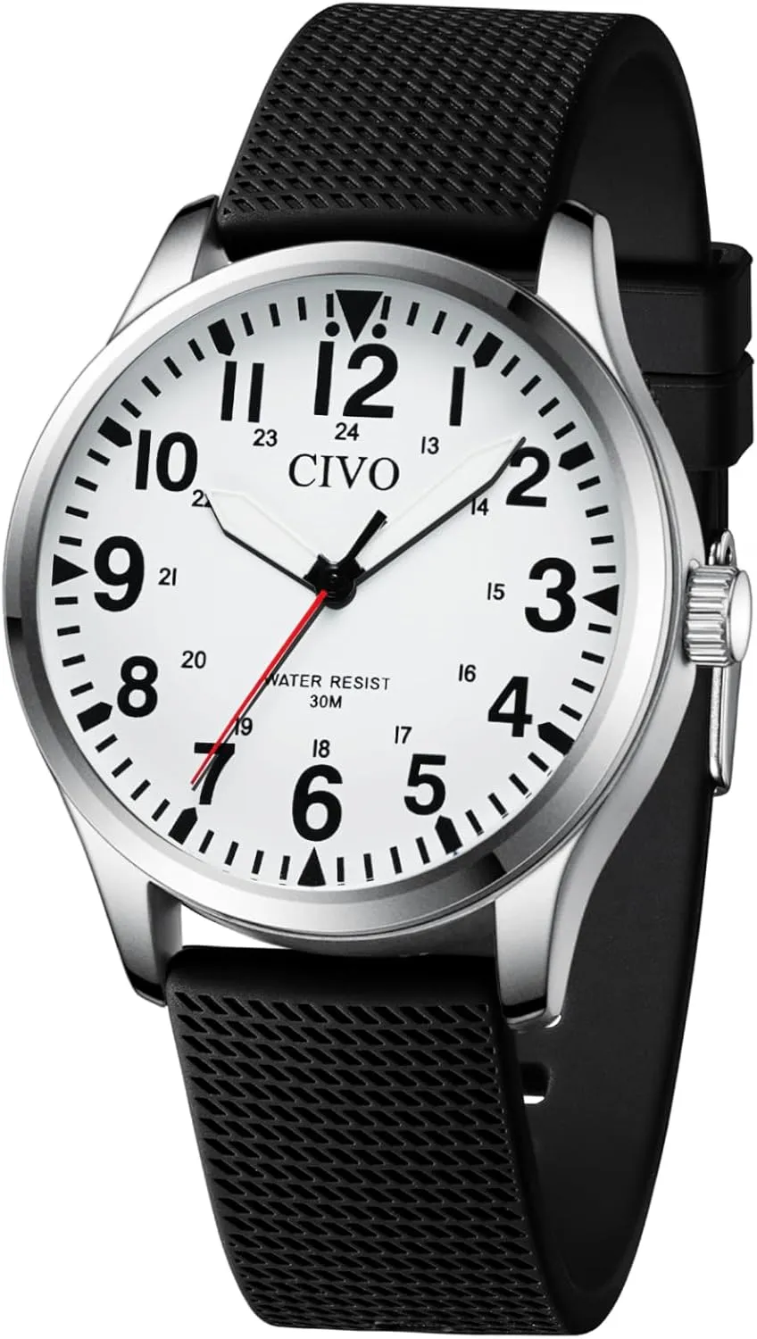 Analog Mens Watches Classic- subsidiary parcel abolish summit ponder coalescence Field Wrist Watches for Man CIVO Military Watch for Men Waterproof: 