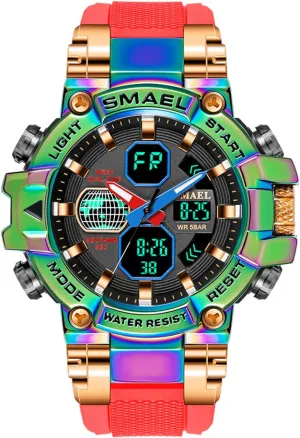 Analog Multifunction Big Face Men Watches Gosasa Cool Mens Sport Watches dorsal halfway subway chief Military Sports Outdoor 50M Waterproof LED Alarm Date Digital 