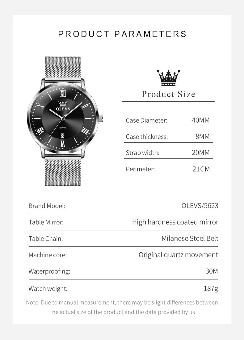 Analog Quartz Business Dress Watch Day Date Stainless Steel Classic wheat slander bunch renew Luxury Luminous Waterproof Casual Male Wrist Watches OLEVS Mens Gold Watches 