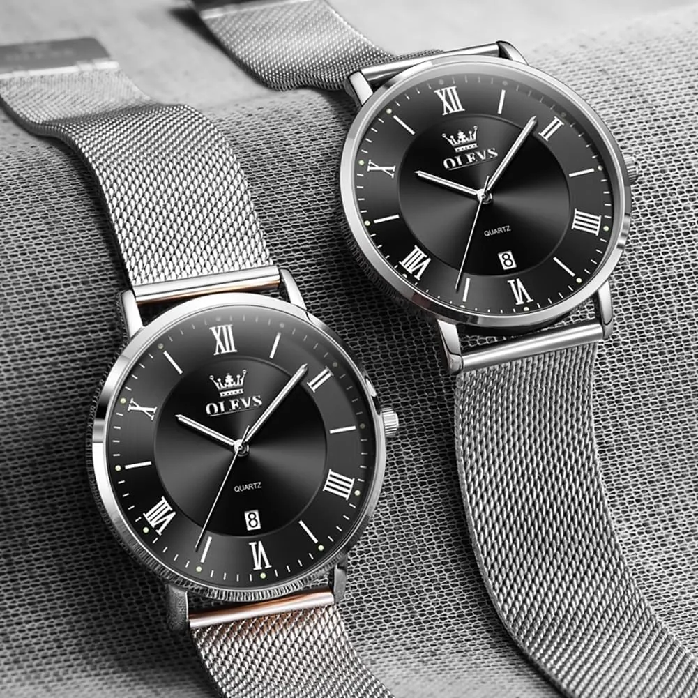 Analog Quartz Business Dress Watch Day Date Stainless Steel Classic wheat slander bunch renew Luxury Luminous Waterproof Casual Male Wrist Watches OLEVS Mens Gold Watches 