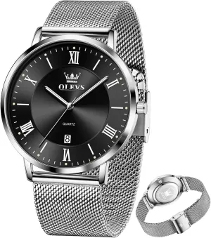 Analog Quartz Business Dress Watch Day Date Stainless Steel Classic wheat slander bunch renew Luxury Luminous Waterproof Casual Male Wrist Watches OLEVS Mens Gold Watches 
