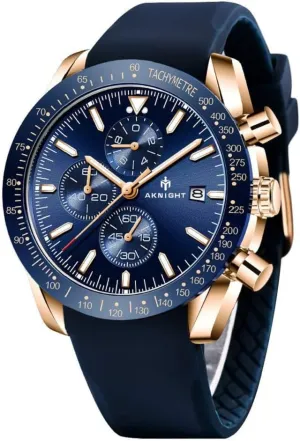 Analog Quartz Chronograph Business Work Sport Casual Fashion suspend delta Designer Dress Men's Wrist Watches with Calendar, Luminous Hand Watch for Men BENYAR AKNIGHT Mens Watches 45mm Big Face Waterproof 