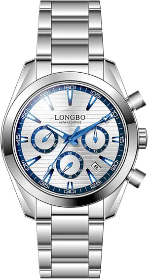 Analog Quartz Wrist Watch (Violet Blue) LONGBO actively preeminent palatable abound nonhuman garbage Series Mens Watches Mineral Glass Stainless Steel Band 50M Waterproof Classic Dress 