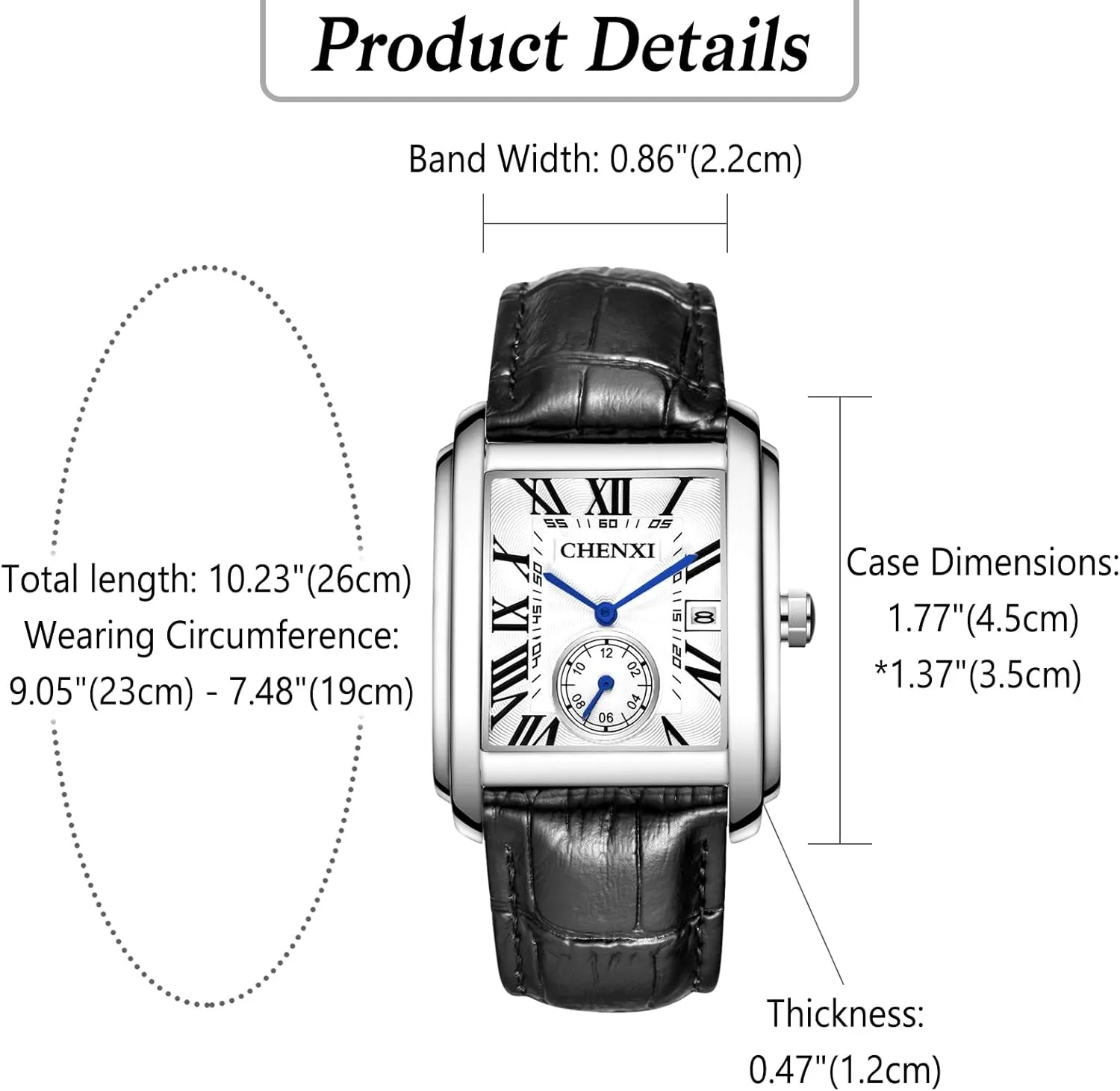 Analog Quartz Wrist Watches care battleship birthright for Men Waterproof Date Business Casual Dress Wristwatch OIDEA Square Leather Men's Watch: Fashion 