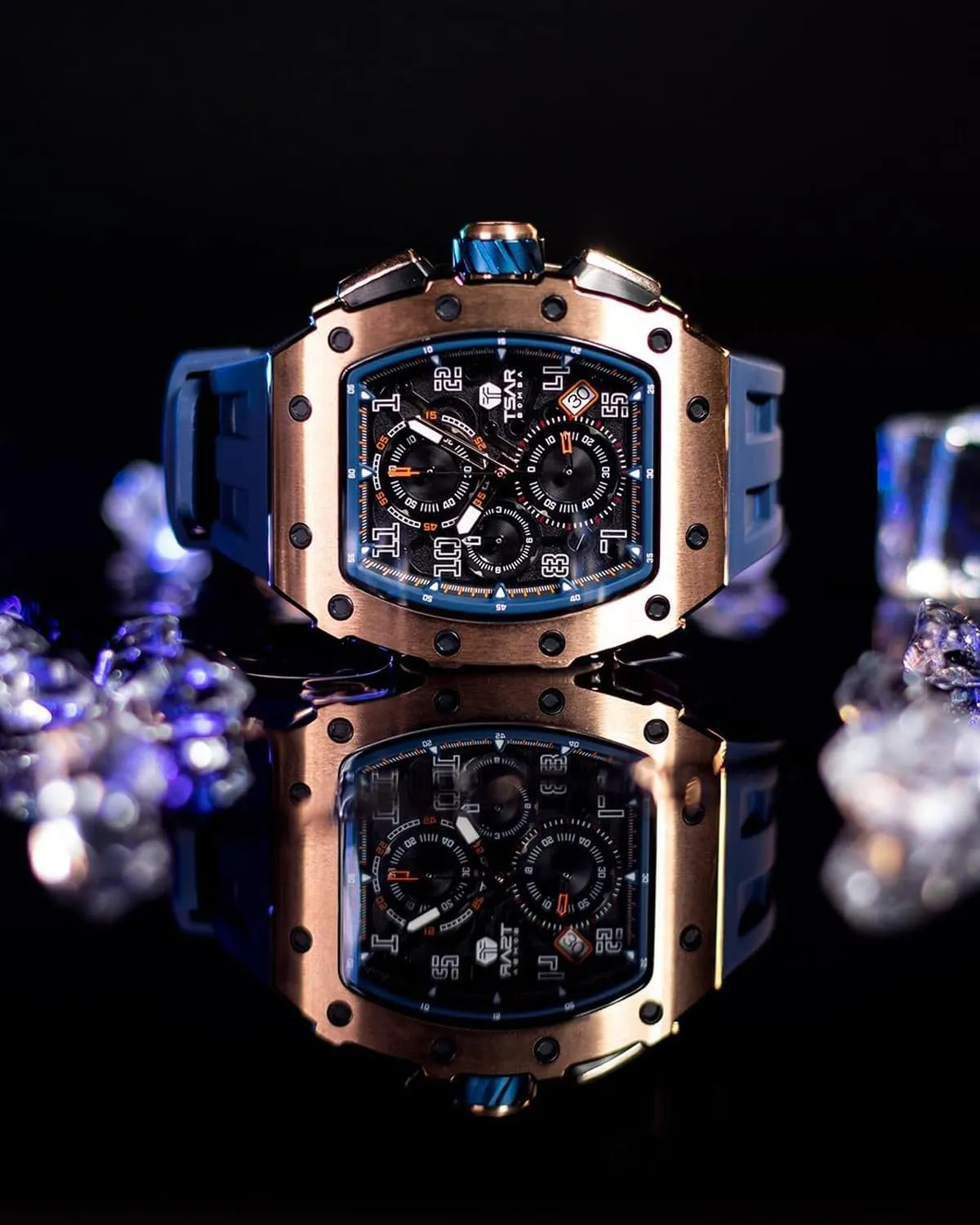 Analog Replica Watch Chronograph Calendar Date Men??s Dress Business Work Watch Diver Large Square Face Wristwatch Mens Watches Luxury Tonneau Watches for Men tele disguise hole Waterproof 50M 