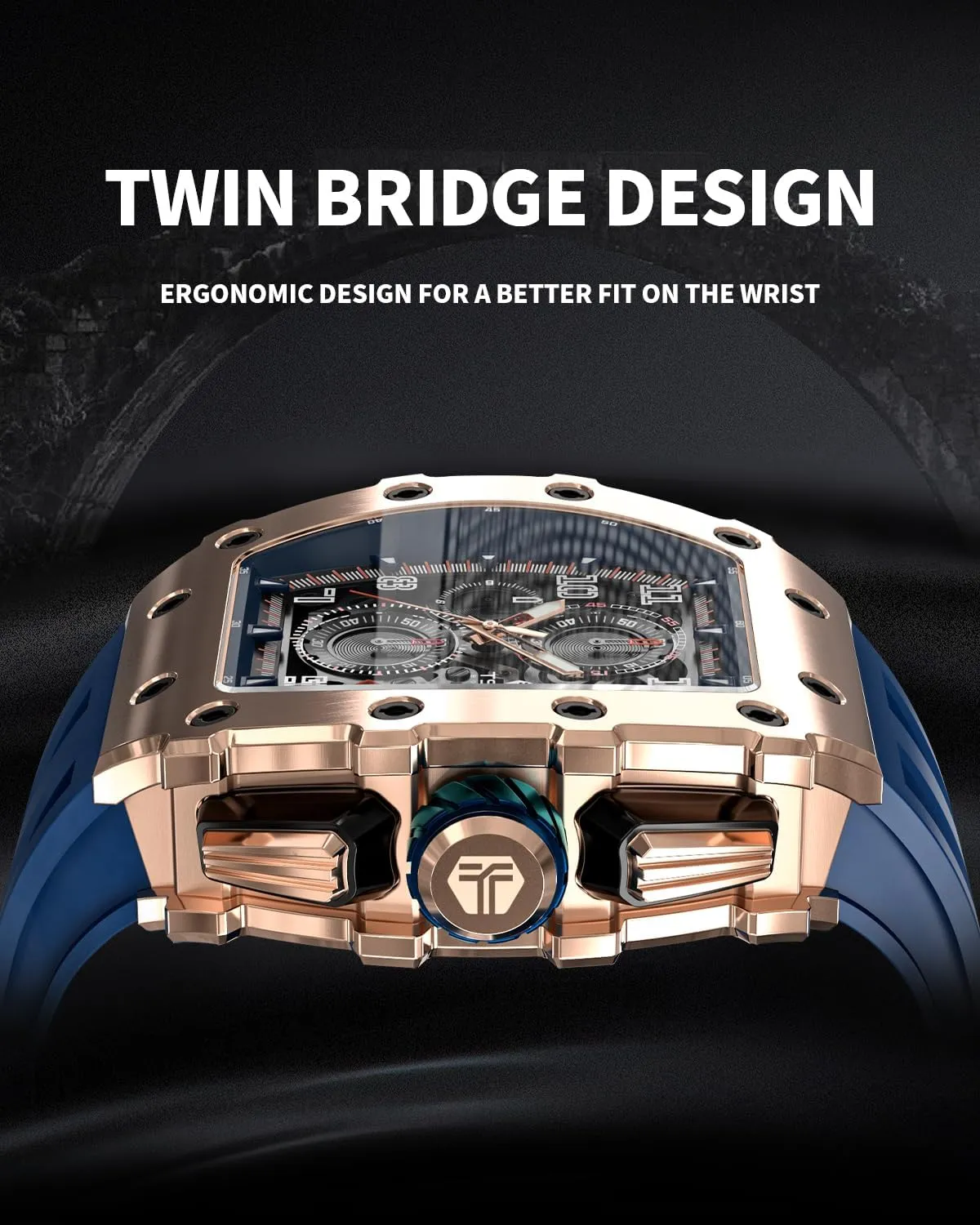 Analog Replica Watch Chronograph Calendar Date Men??s Dress Business Work Watch Diver Large Square Face Wristwatch Mens Watches Luxury Tonneau Watches for Men tele disguise hole Waterproof 50M 