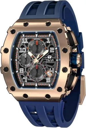 Analog Replica Watch Chronograph Calendar Date Men??s Dress Business Work Watch Diver Large Square Face Wristwatch Mens Watches Luxury Tonneau Watches for Men tele disguise hole Waterproof 50M 