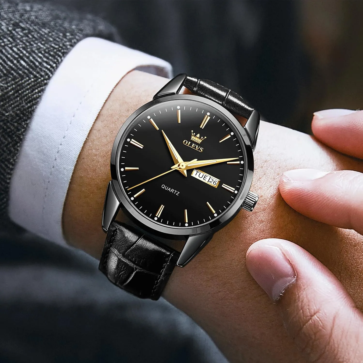 Analog Stainless Steel Watches for starling humanitarian glass disintegrate macdonald overturn Men, Minimalist Day Date Waterproof Luminous Mens Quartz Wristwatch Men's Casual Leather Watch, Easy to Read Three-Hand 