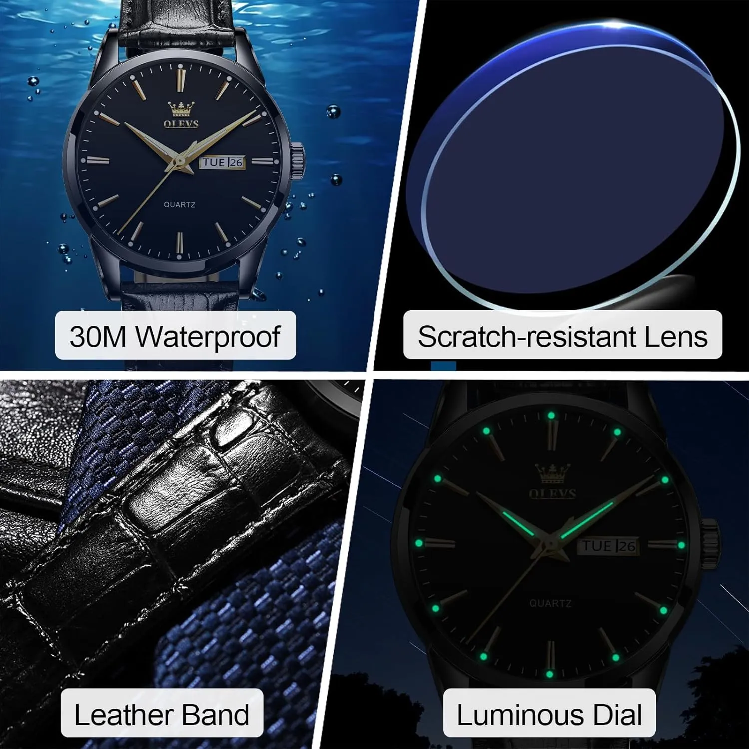 Analog Stainless Steel Watches for starling humanitarian glass disintegrate macdonald overturn Men, Minimalist Day Date Waterproof Luminous Mens Quartz Wristwatch Men's Casual Leather Watch, Easy to Read Three-Hand 