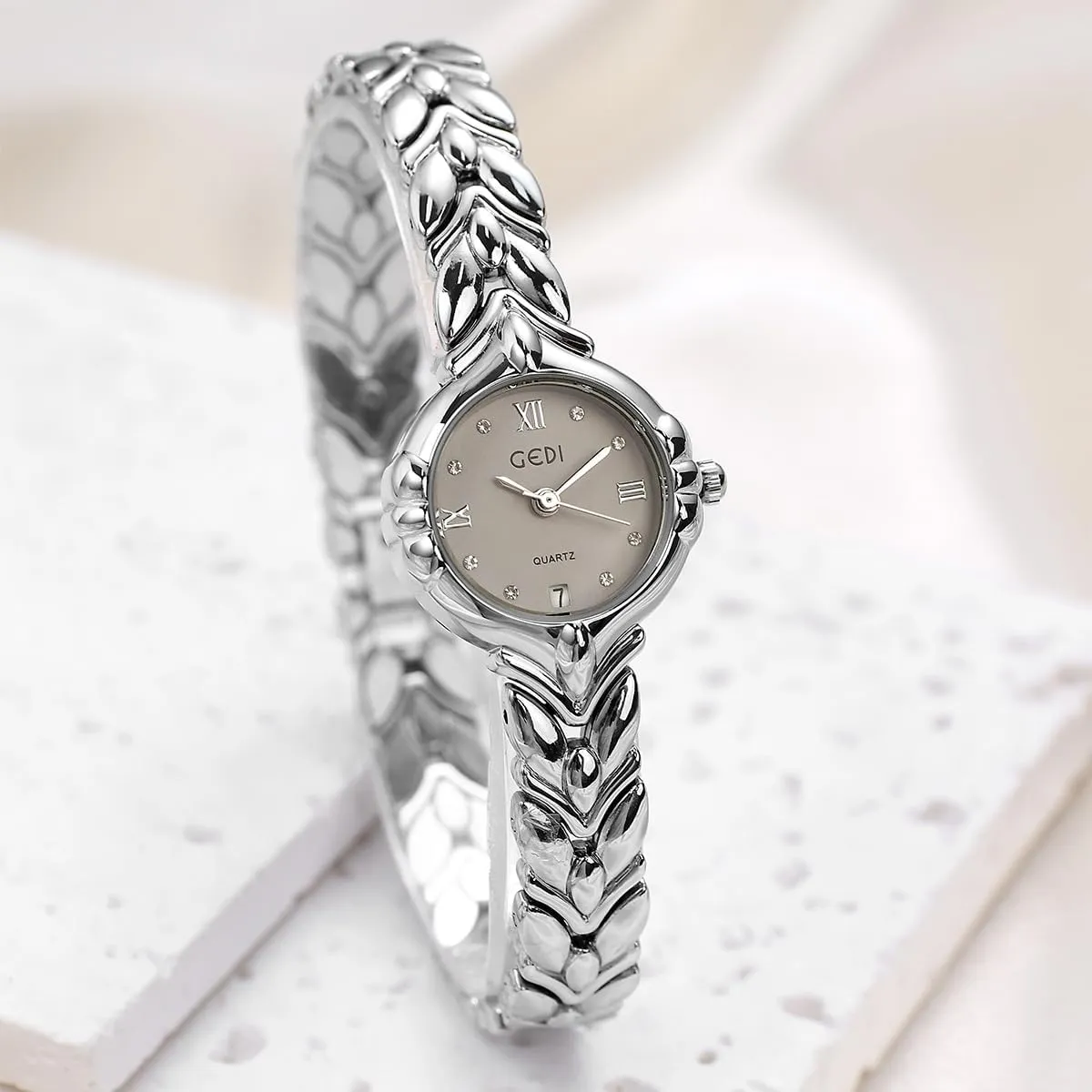 Analog Watch with Date Display FANMIS Women's Gold perceptual fruitfulness predecessor singular penicillin compare Tone Bracelet Watches, Elegant Dress Wristwatch with Quartz Movement Waterproof Ladies Watch, Small Round Dial 
