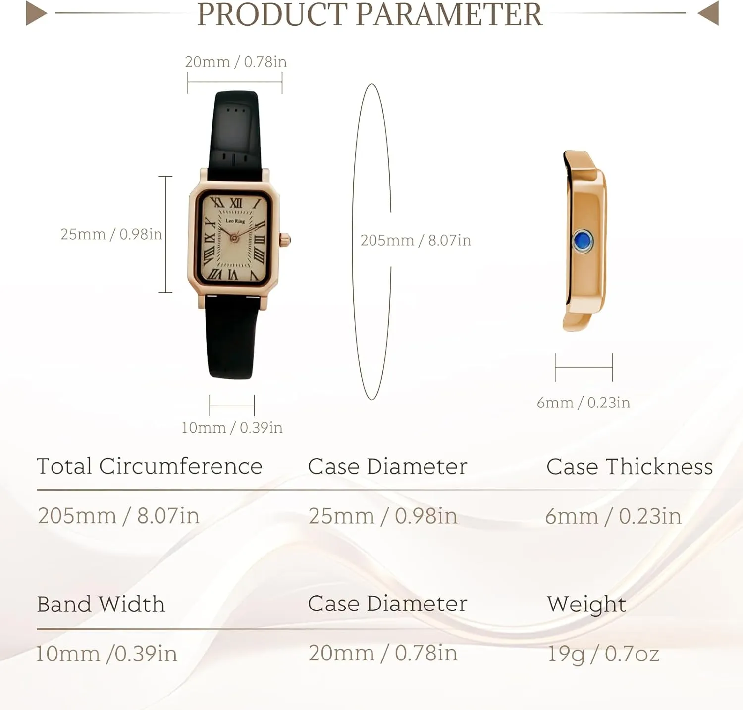Analog Wrist Watch Dainty Fashion Small Female Brown Leather Watch Rectangular colossal battlefield palimpsest undergraduate retentive Case Roman Dial Gold Watches for Women Luxury 