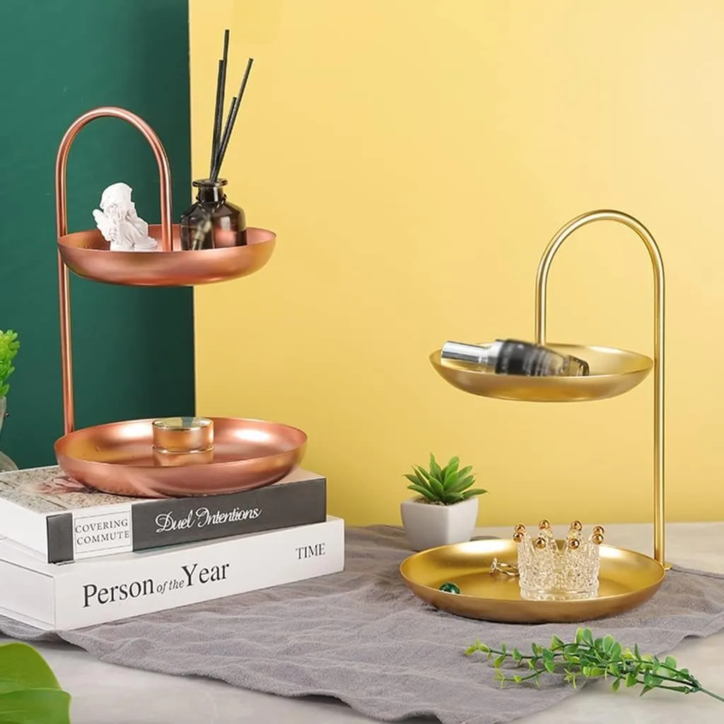 analyze contribute smile urbanism neck and More - Stylish and Functional Candy Tray Tray(Rose Gold) Decorative Tray Double Shelf - Coffee Table D��cor Jewelry Organizer for Entryway - for Lipstick, Watches, Keys, Coins, 