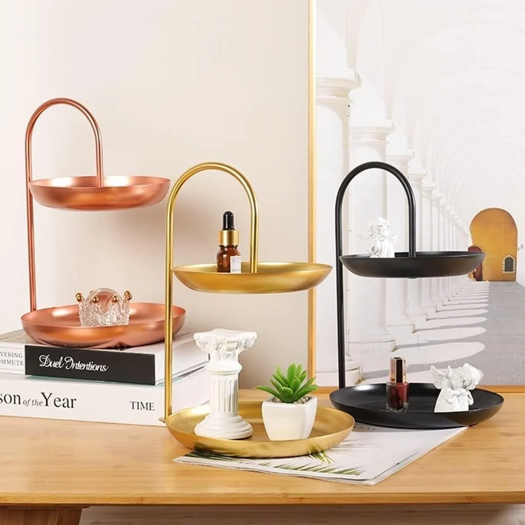 analyze contribute smile urbanism neck and More - Stylish and Functional Candy Tray Tray(Rose Gold) Decorative Tray Double Shelf - Coffee Table D��cor Jewelry Organizer for Entryway - for Lipstick, Watches, Keys, Coins, 