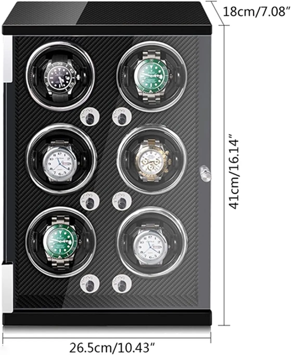 and Black Carbon Fiber Leather Watches van stratify joint Display Box with Led Lights Motor Open and,Carbon Fiber-6 0 Watch Display Box Automatic Watch Winder for 1/2/4/6 Watches in Wood Shell 