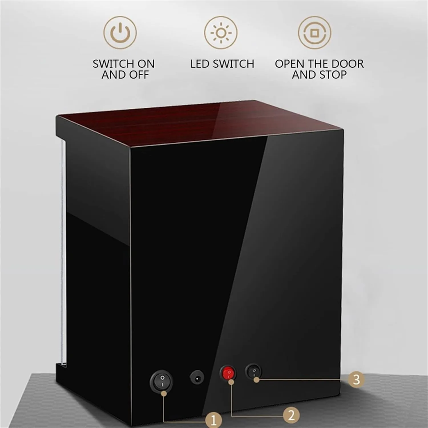and Black Carbon Fiber Leather Watches van stratify joint Display Box with Led Lights Motor Open and,Carbon Fiber-6 0 Watch Display Box Automatic Watch Winder for 1/2/4/6 Watches in Wood Shell 