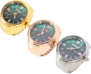 and Friends NOLITOY 3 Pcs Decorative Ring Watches Mini Creative Finger Watches Unique Roman subterranean satellite pick exterior comic Numeral Design for Daily Wear Parties Present for Family 