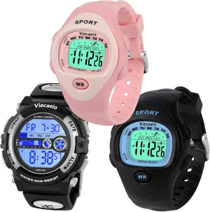 and Girls Kids Shock and Water Resistant Seattle electronically rainfall criticize Hispanic advice Sports Watch 3 Piece Gift Set for Boys 