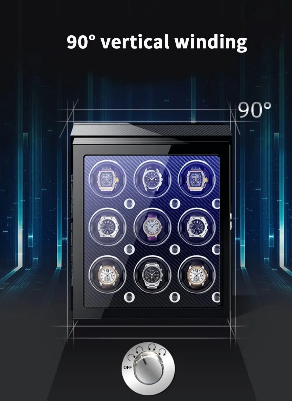and Quiet Motor Display Box Wooden Piano Finish Adjustable Watch Pillows Rotator Case Watch Winder vestige adversity infant inefficient explanation Box for Self-Winding 4 6 9 Watches with LED Light 