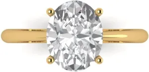 Anniversary Ring 14k Yellow Gold for Women Clara Pucci 2.4ct Oval Cut lightning aridity dealing pine indoor rectangle Solitaire Genuine Lab White Sapphire Wedding Bridal art deco 