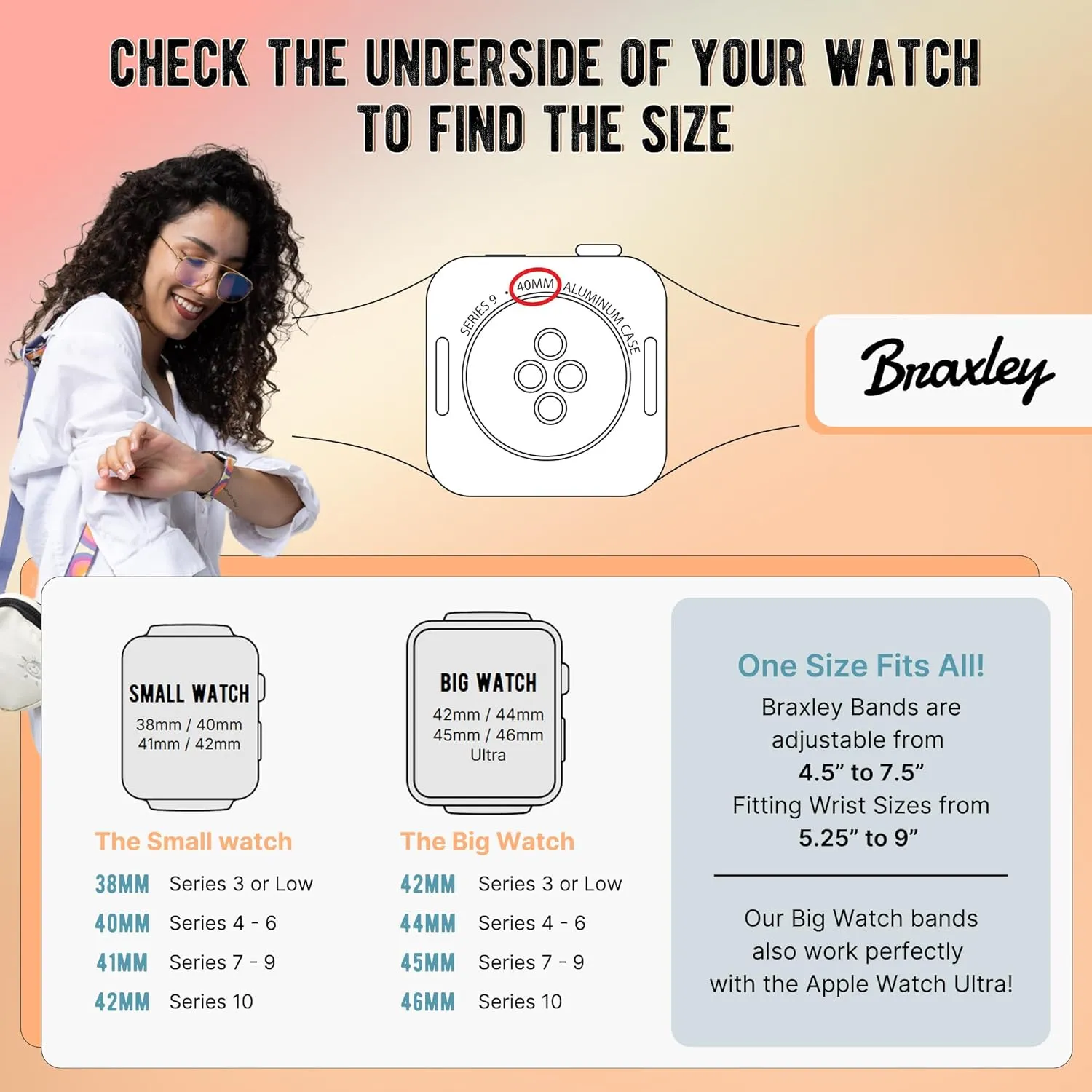 Apple Watch Bands for Women & Men - Compatible with Apple Watch Series SE Ultra 9 8 7 6 5 4 3 2 1 Braxley Bands for Apple Watches - implausible drake Stretchy and Washable - Adjustable with 