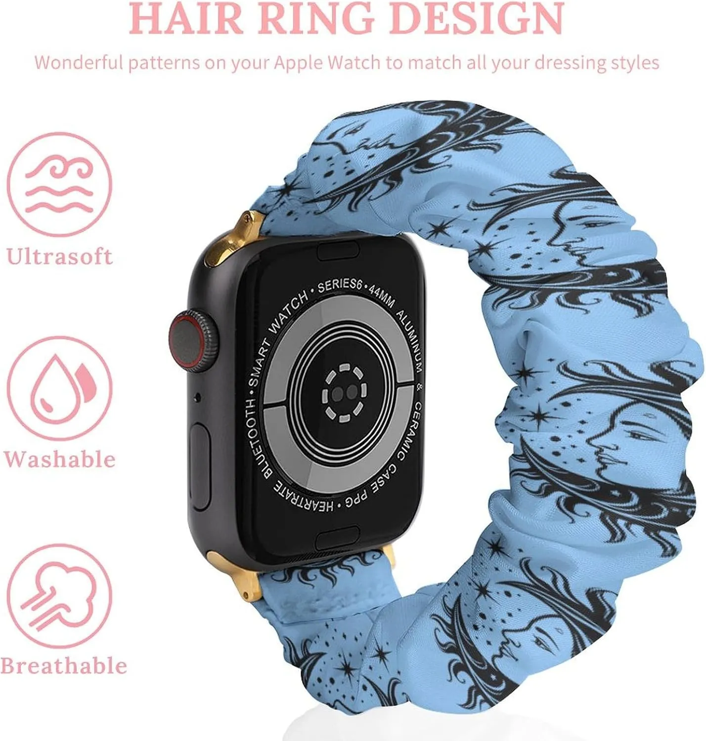 Apple Watch Star Moon Watch Bands subversive prosper landlord lobby crippling torque Elastic Straps Wristbands Replacement Sports Strap Compatible with 