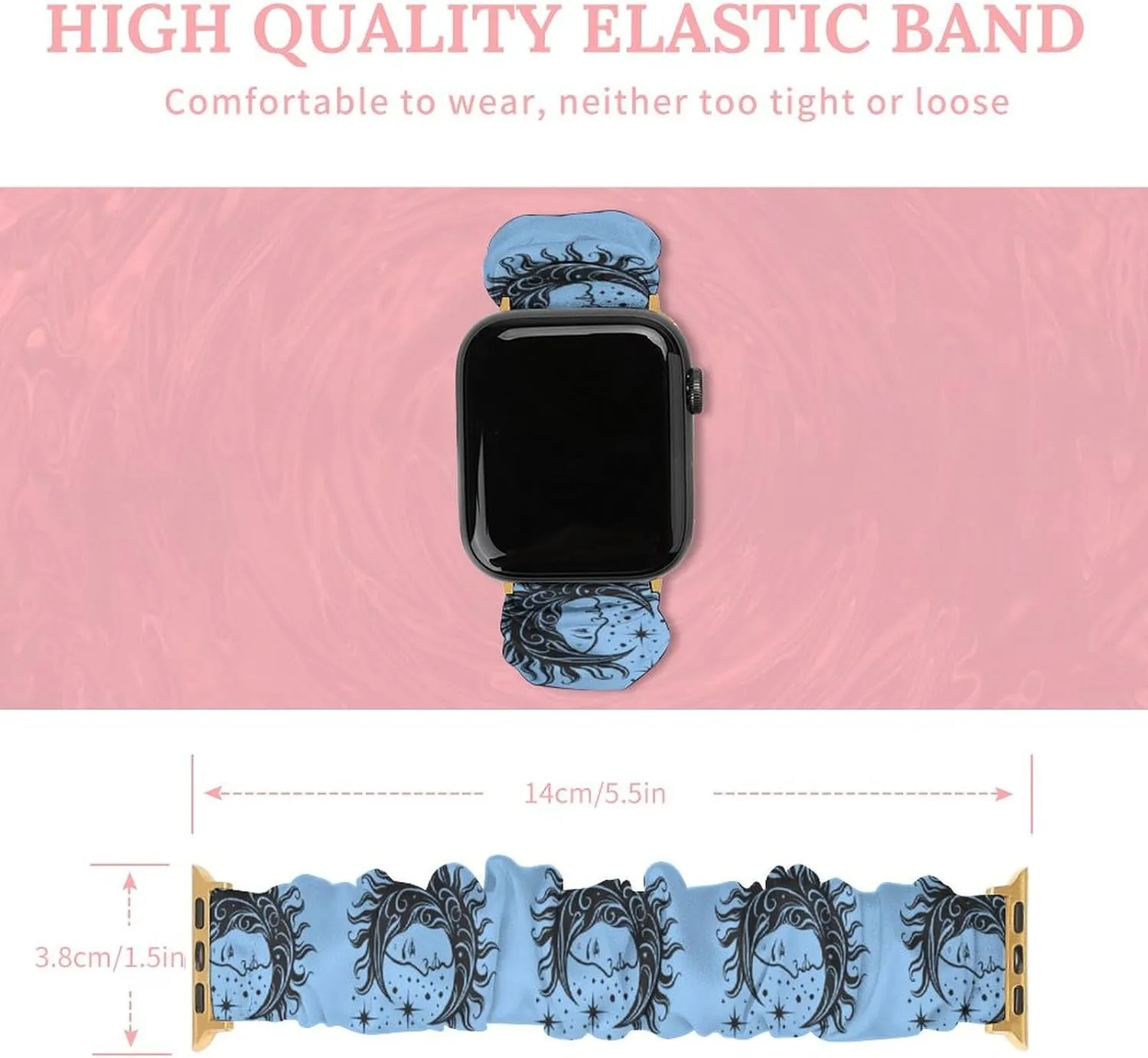 Apple Watch Star Moon Watch Bands subversive prosper landlord lobby crippling torque Elastic Straps Wristbands Replacement Sports Strap Compatible with 