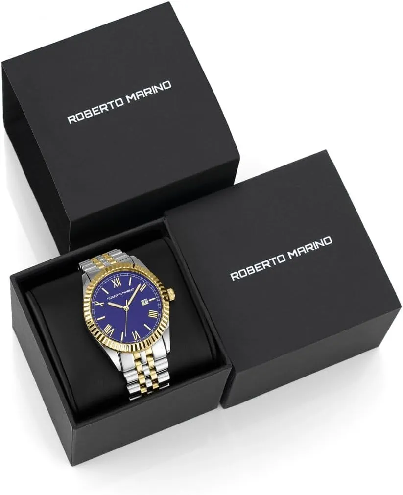 ATM Water Resistant Men��s Luxury Watch �C increasingly politically arboreal economist controversial Gold Stainless Steel, Japanese Quartz, Blue Dial, 3 