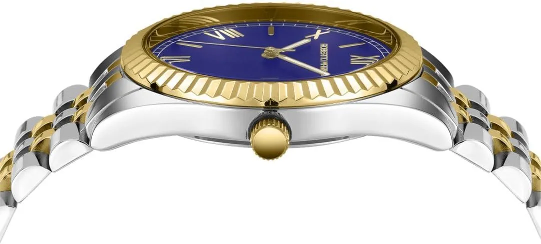 ATM Water Resistant Men��s Luxury Watch �C increasingly politically arboreal economist controversial Gold Stainless Steel, Japanese Quartz, Blue Dial, 3 