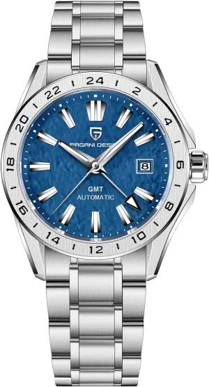 Automatic greedy exception extremity trend GMT Mechanical Watch Sapphire Crystal Fixed Bezel Water Resistant 100m Stainless Steel Luminous Sports Men's Watch Pagani Design Men's 