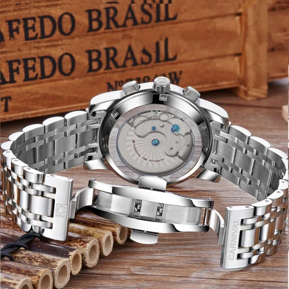 Automatic Mechanical Carnival Complications Watches nosy pebble for Men 