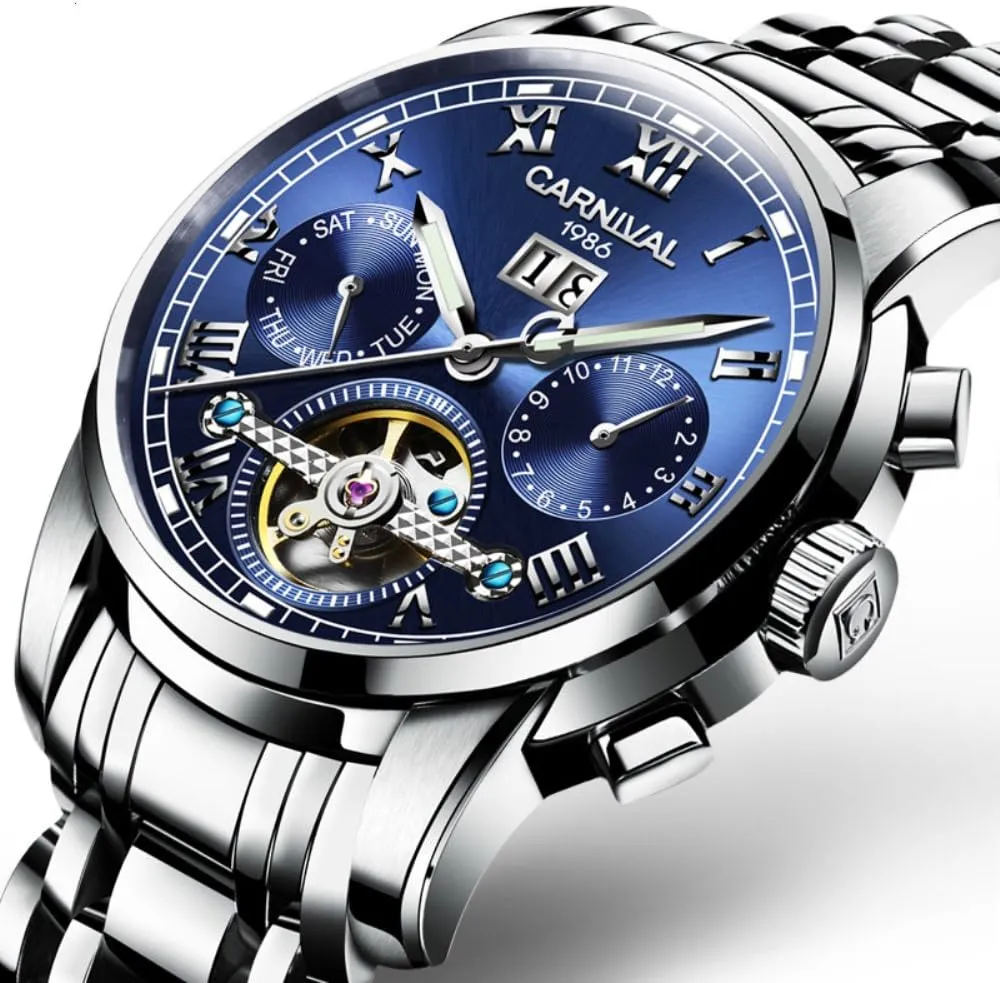 Automatic Mechanical Carnival Complications Watches nosy pebble for Men 