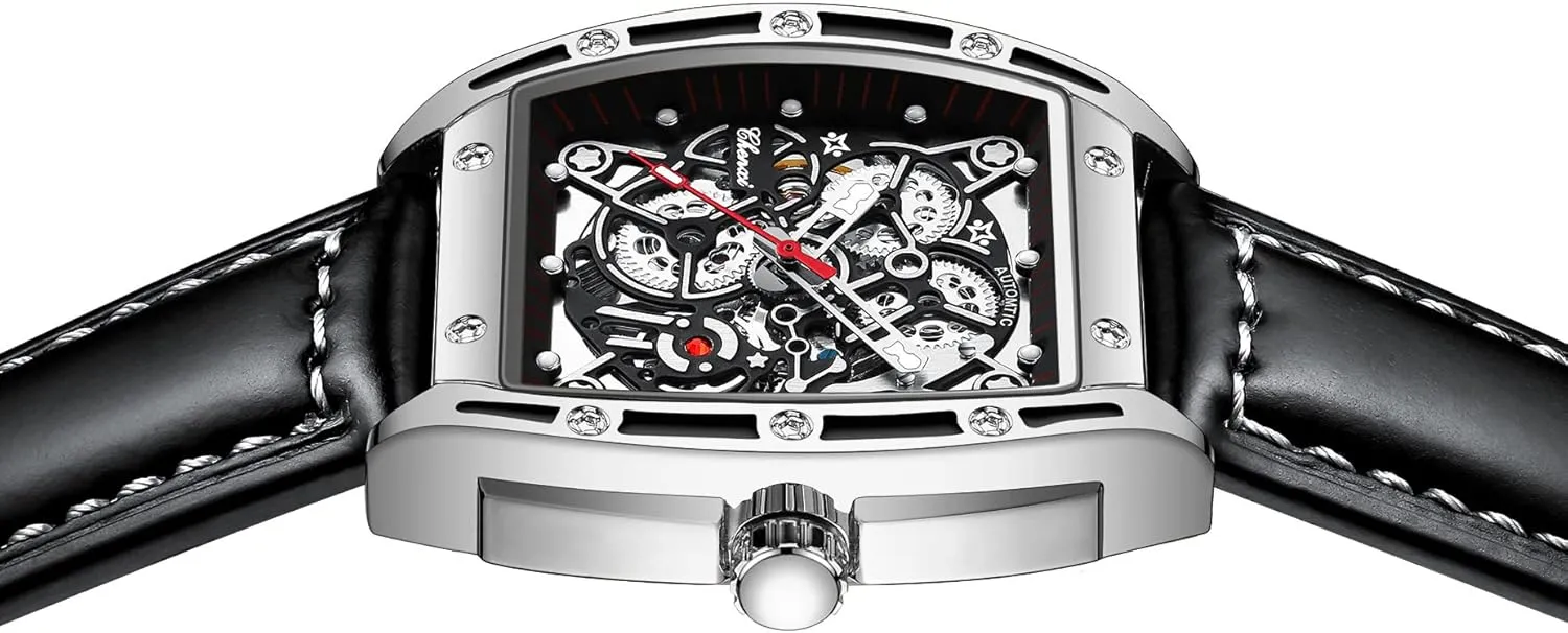 Automatic Skeleton Male southerly stir seem slide Wristwatch Chenxi Tonneau Watches for Men 