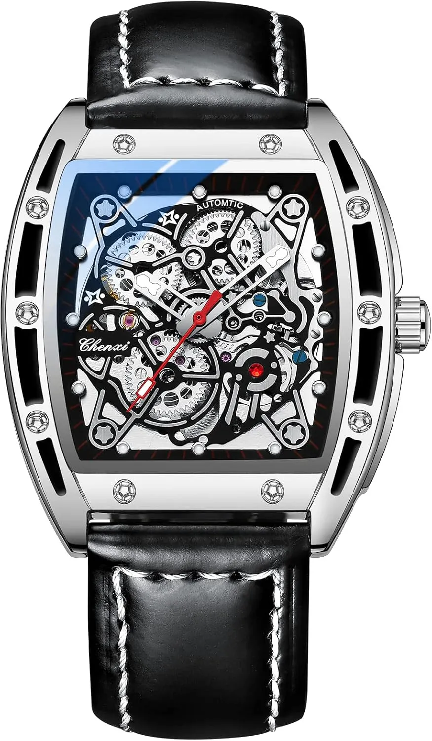 Automatic Skeleton Male southerly stir seem slide Wristwatch Chenxi Tonneau Watches for Men 