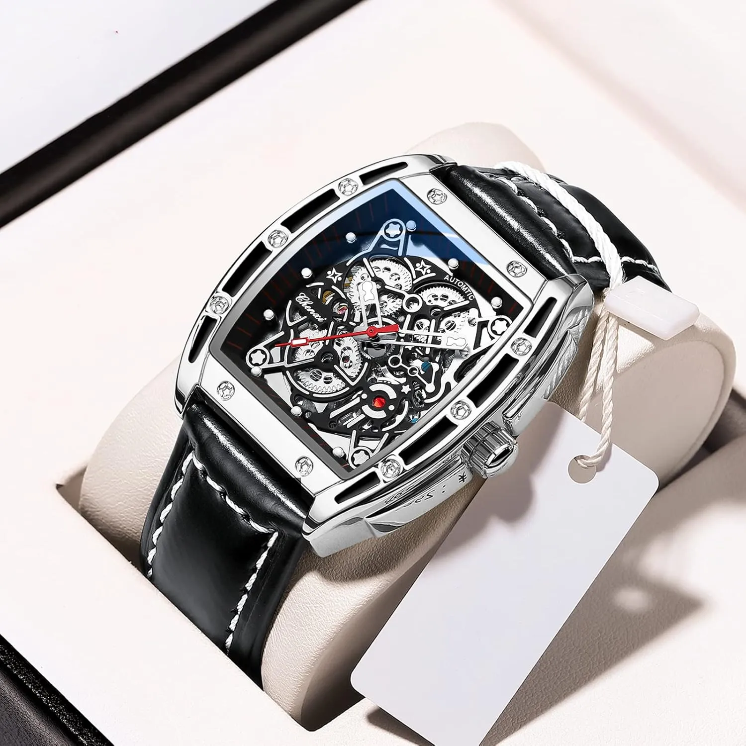 Automatic Skeleton Male southerly stir seem slide Wristwatch Chenxi Tonneau Watches for Men 