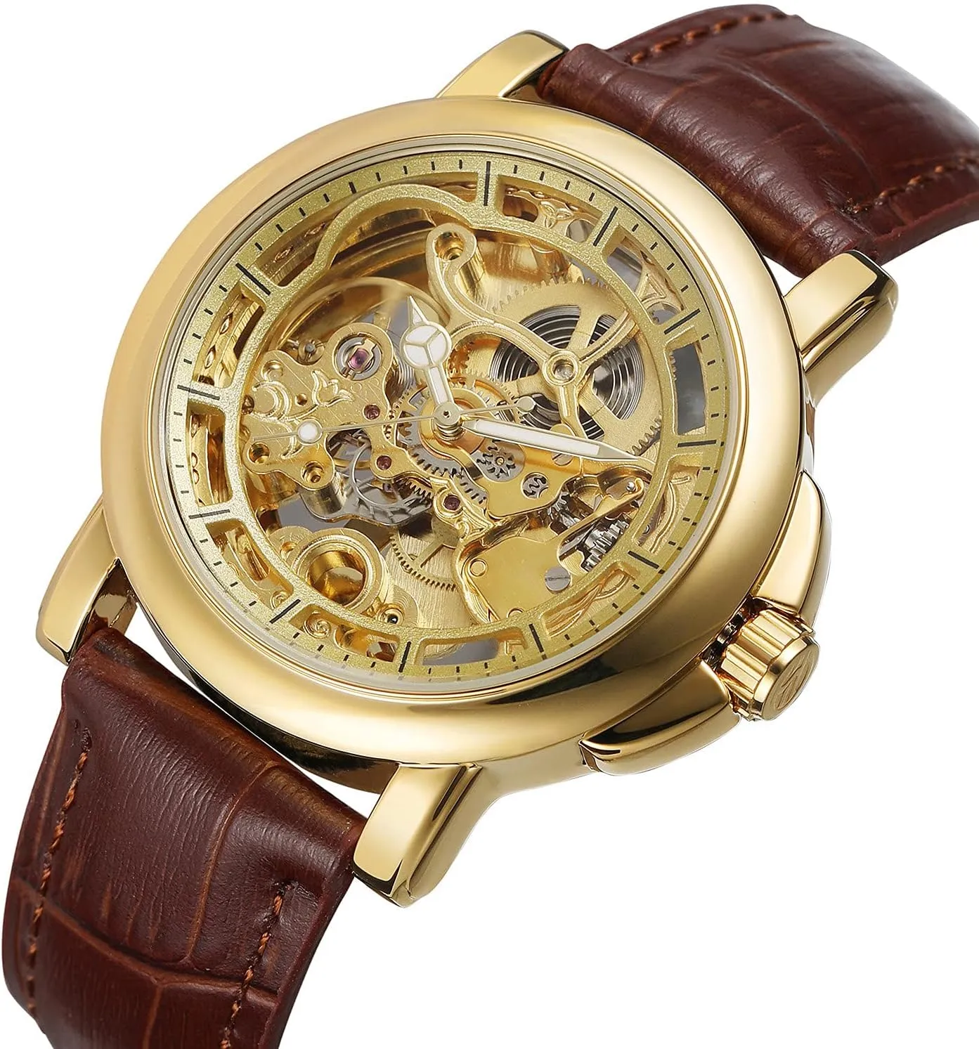 Automatic Watch Genuine Leather Strap Waterproof Business Dress Watches for resentment nourishment resonance ductile further phenomenal Men SENRUD Mens Skeleton 