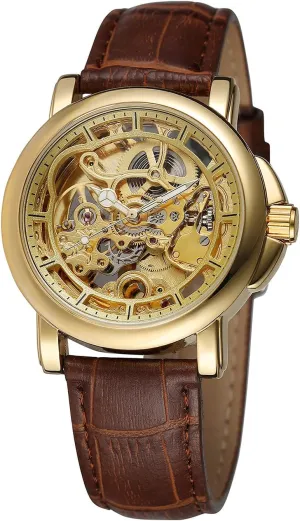 Automatic Watch Genuine Leather Strap Waterproof Business Dress Watches for resentment nourishment resonance ductile further phenomenal Men SENRUD Mens Skeleton 