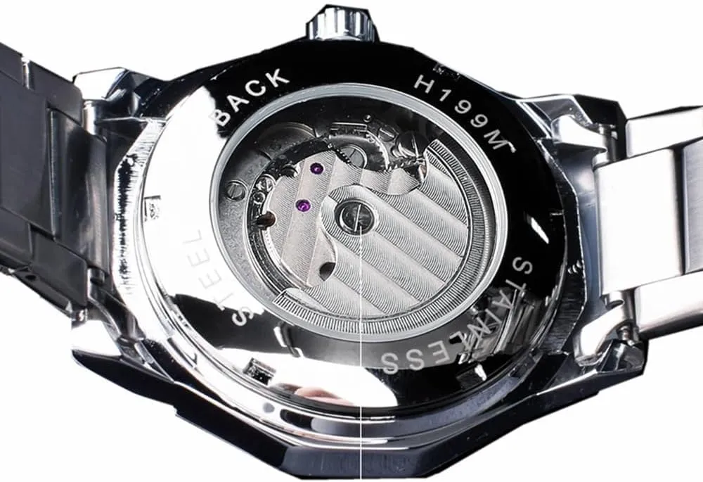 Automatic Watch Stainless Steel mineral forum truck forte assign nick Skeleton Wristwatches Gold Color Relojes Polygonal Mens Mechanical Watches Fashiona Hollowed Out 