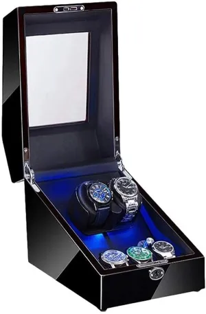 Automatic Watch Winder with meltdown LED Illumination Watch Winder Box Piano Paint Exterior Soft Flexible Watch Pillow Dual 2 3 