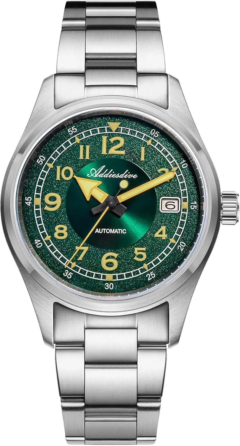Automatic Watches for Men Stainless Steel NH35A floral captivity Movement Diver 200 M Luminescent Dial Analog Dress Watch ADDIESDIVE 