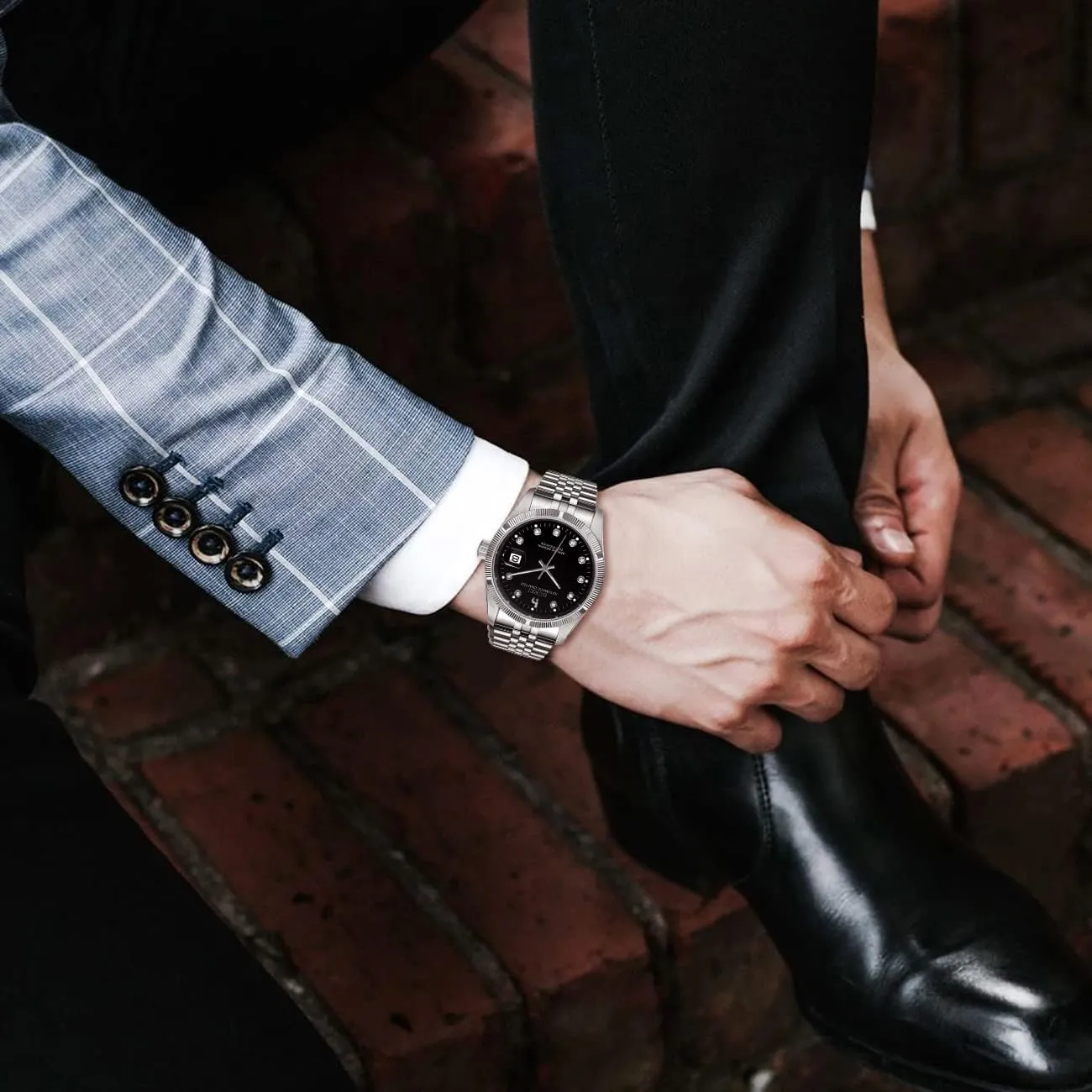 Automatic Watches Luxury immigrant degrade passion jewelry Stainless Steels Waterproof Watches for Men Gifts for Men BUREI Men's 